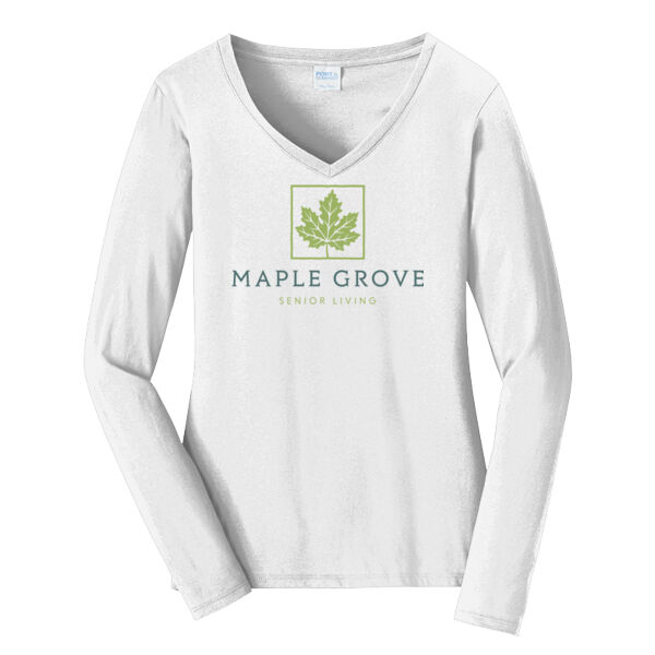 MG - Ladies Long Sleeve Fan Favorite V Neck Tee Thumbnail
