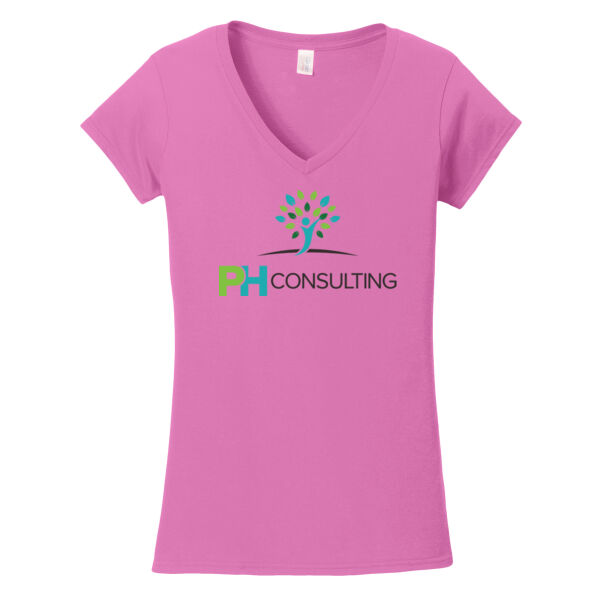 PHC - Softstyle ® Ladies Fit V Neck T Shirt Thumbnail