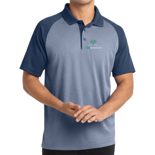 PHC - PosiCharge ® RacerMesh ® Raglan Heather Block Polo Thumbnail