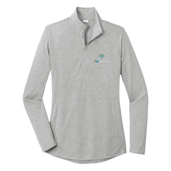 PHC - Ladies PosiCharge ® Tri Blend Wicking 1/4 Zip Pullover Thumbnail