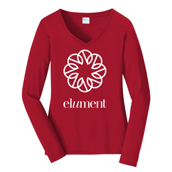 EL - Ladies Long Sleeve Fan Favorite V Neck Tee Thumbnail