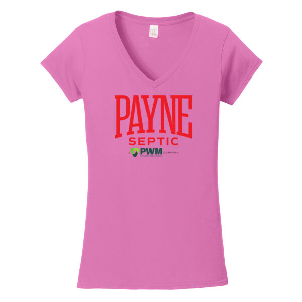 PS - Softstyle ® Ladies Fit V Neck T Shirt Thumbnail