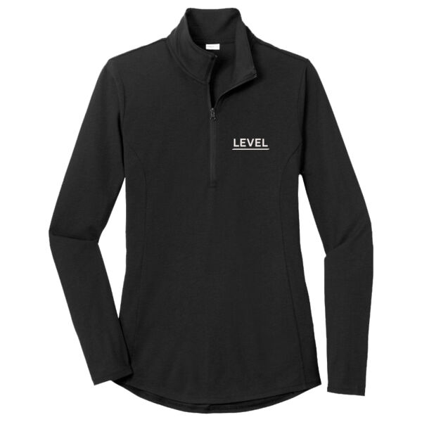 LVL - Ladies PosiCharge ® Tri Blend Wicking 1/4 Zip Pullover Thumbnail